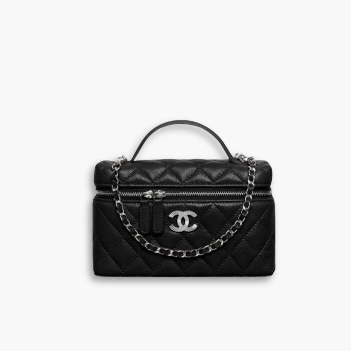 Chanel 25C Matelasse Vanity Black 19cm