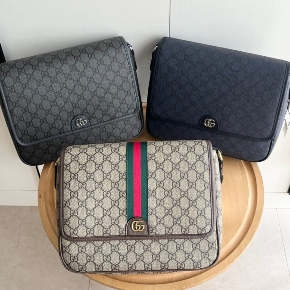 Gucci Ophidia Medium Messenger Bag Beige And Ebony 28Cm 761741 FACJQ 9741 - Image 3