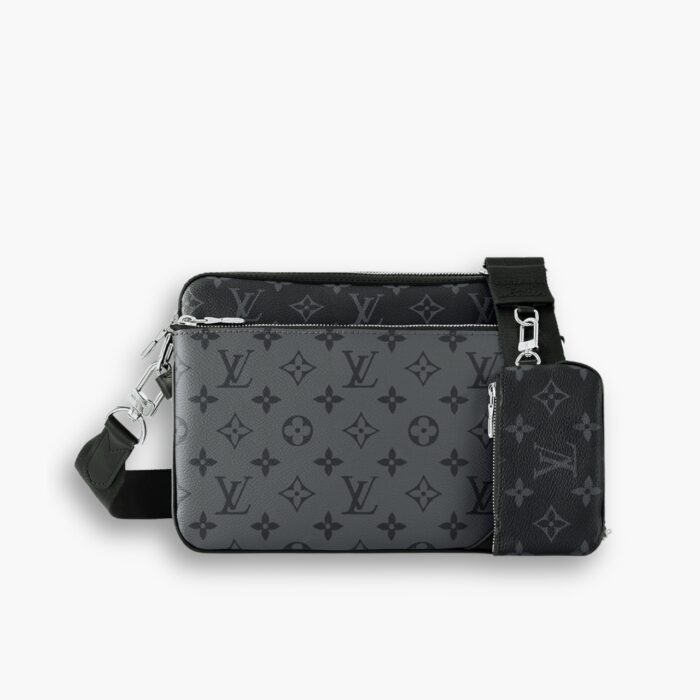 Louis Vuitton Trio Messenger Monogram Eclipse Black And Grey 25Cm M69443