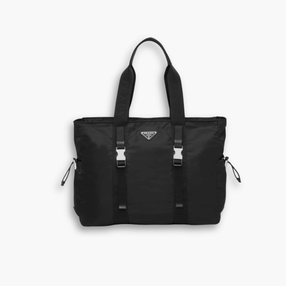 Prada Re Nylon And Saffiano Tote Black 39Cm VG042 2DMG F0002 V MON