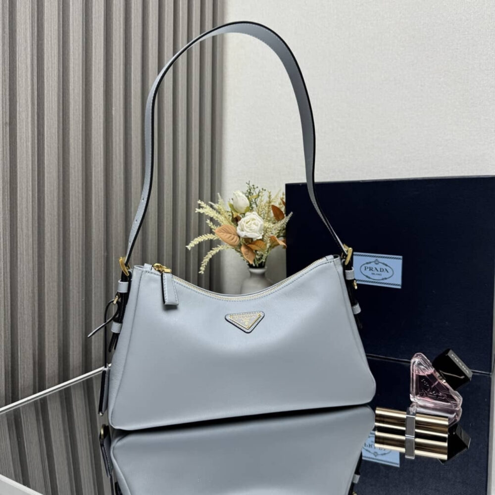 Super Vip 1:1 – Prada Aimée Medium Leather Shoulder Bag Opaline 30Cm 1BC229 2CYS F04F1 V LVM - Image 2