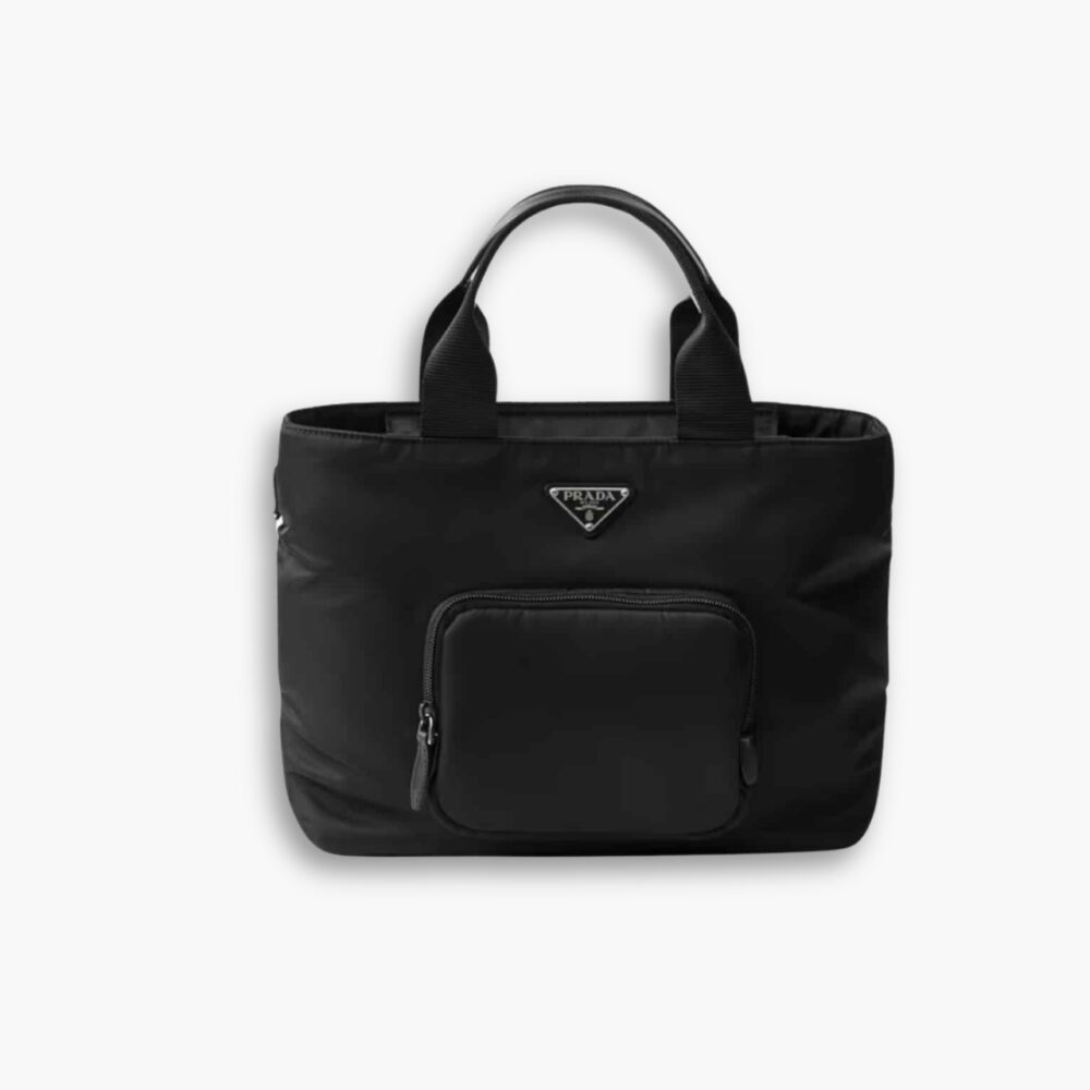 Prada Re Nylon Tote Bag Black 32Cm 1BG354 RV44 F0002 V B1M