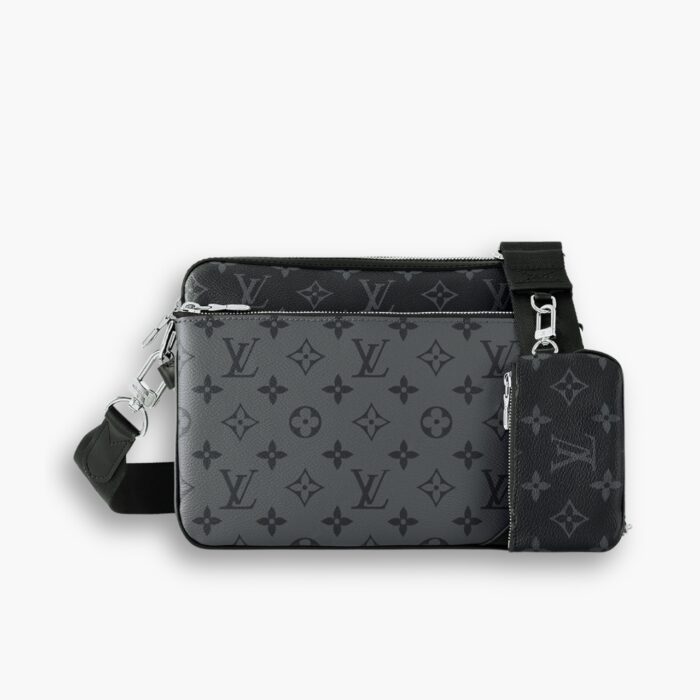 Louis Vuitton Trio Messenger Monogram Eclipse Black And Grey 25Cm M69443