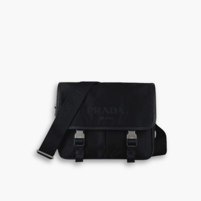 Prada Nylon Messenger Bag Black 32Cm