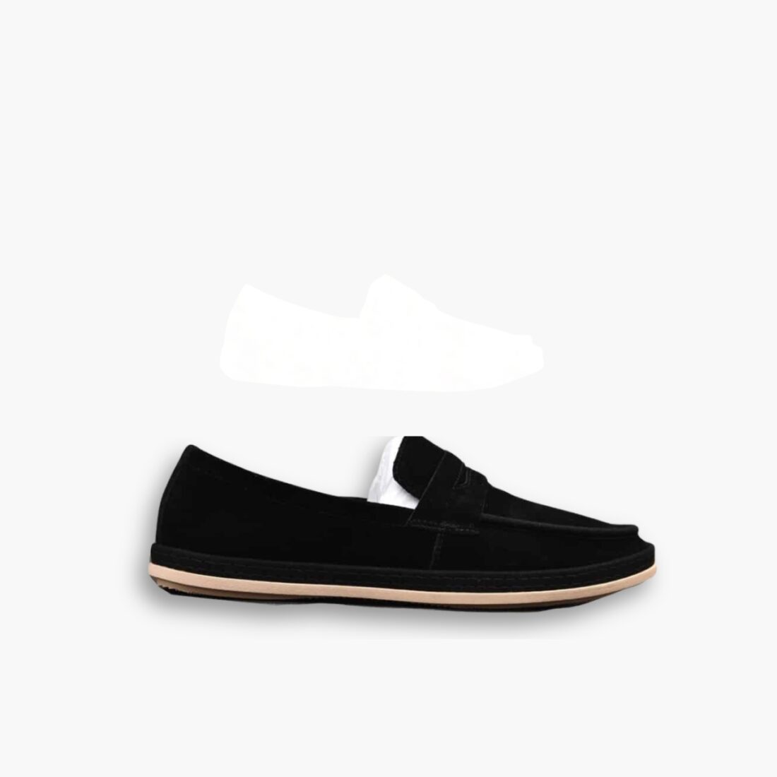 Prada Men Flat Loafers Suede Leather Black