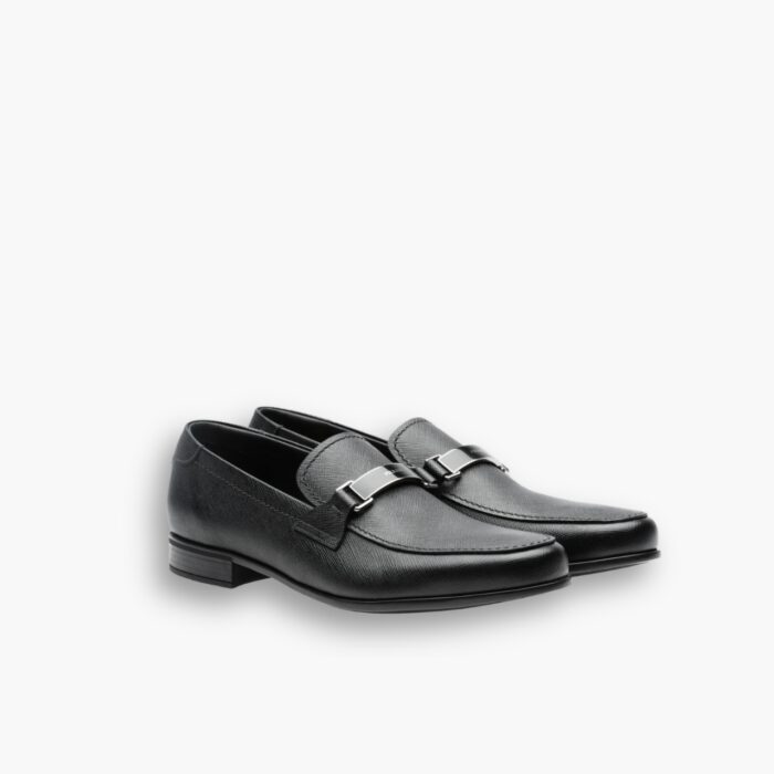Prada Leather Brushed Plate Bit Logo Black 2Dc215 053 F0002 F G000