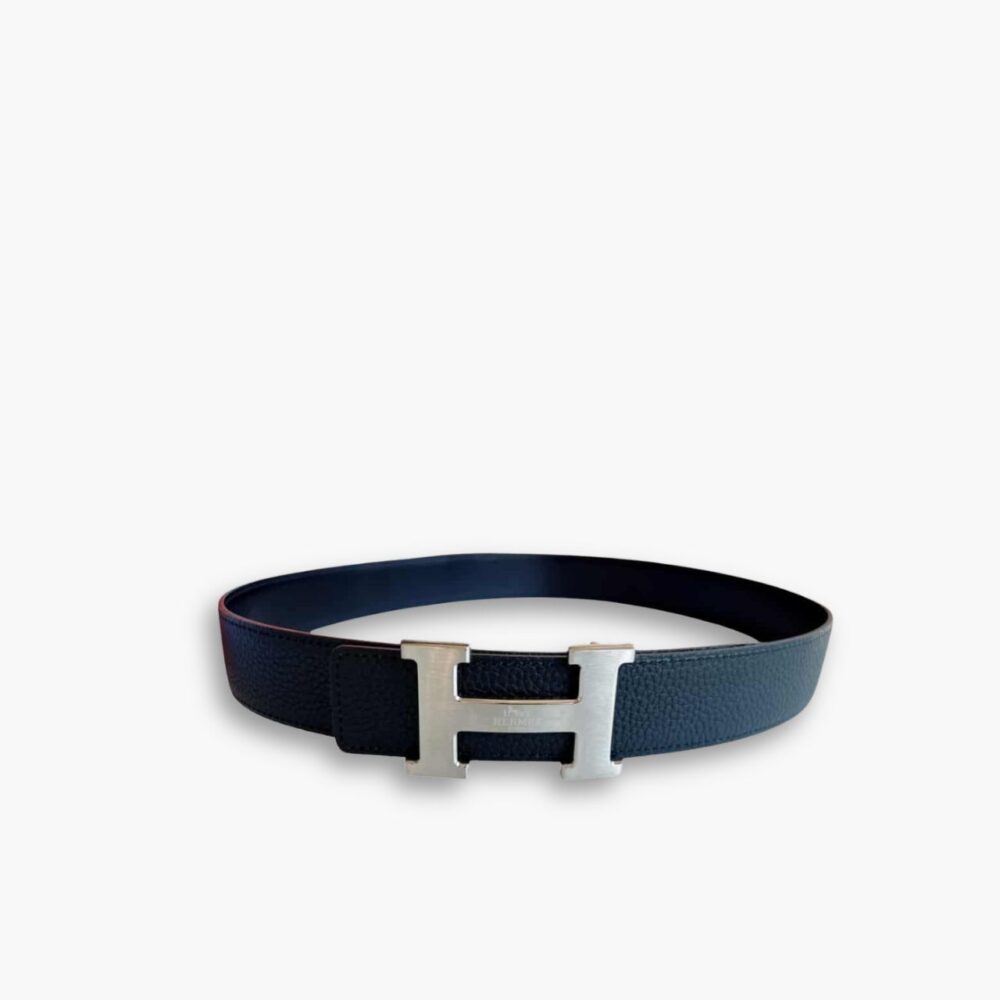 Hermes H Buckle Horse Drawn Carriage Logo Black 38Mm