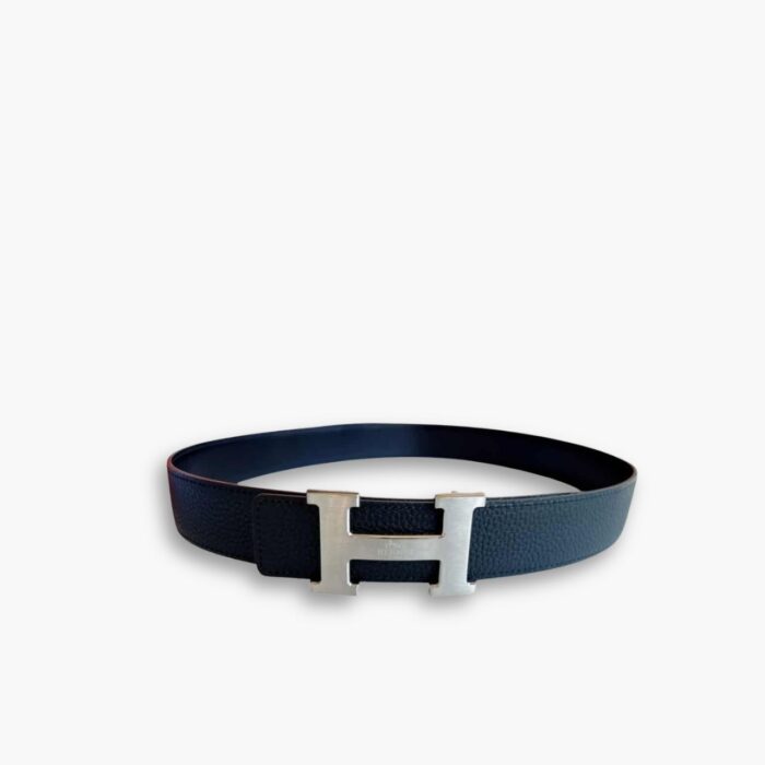 Hermes H Buckle Horse Drawn Carriage Logo Black 38Mm