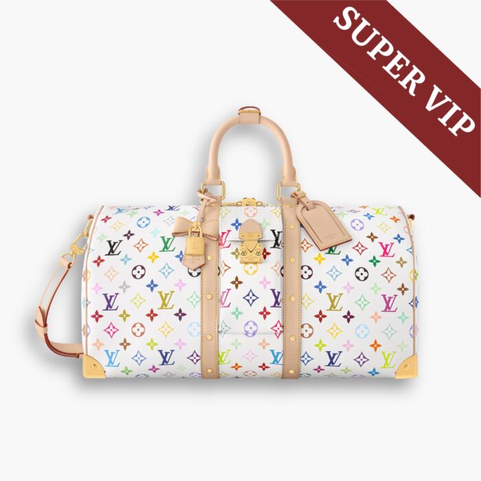 Super Vip 1:1 – Louis Vuitton x Takashi Murakami Keepall Bandoulière 45 Monogram White 45Cm M13742