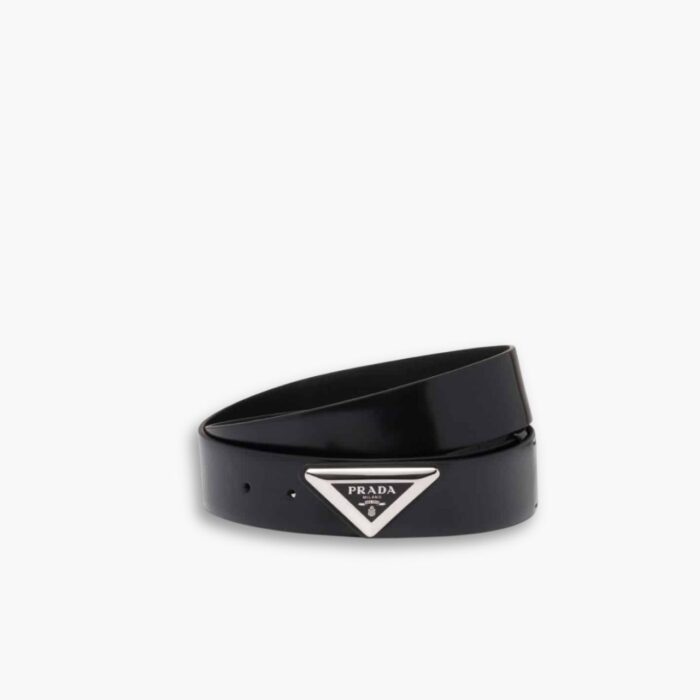 Prada Spazzolato Logo Black Belts  2CM250 ZO6 F0002