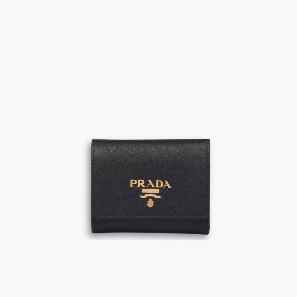 Prada Small Saffiano Wallet Black 10Cm 1MH043 ZLP F061H
