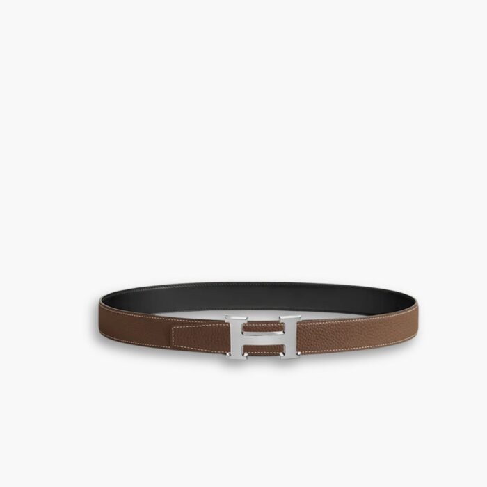 Hermes Belt Togo Swift Silver Buckle Brown 2.4Cm