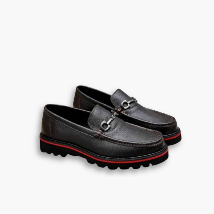 Louis Vuitton Souliers Club Loafers Black Red
