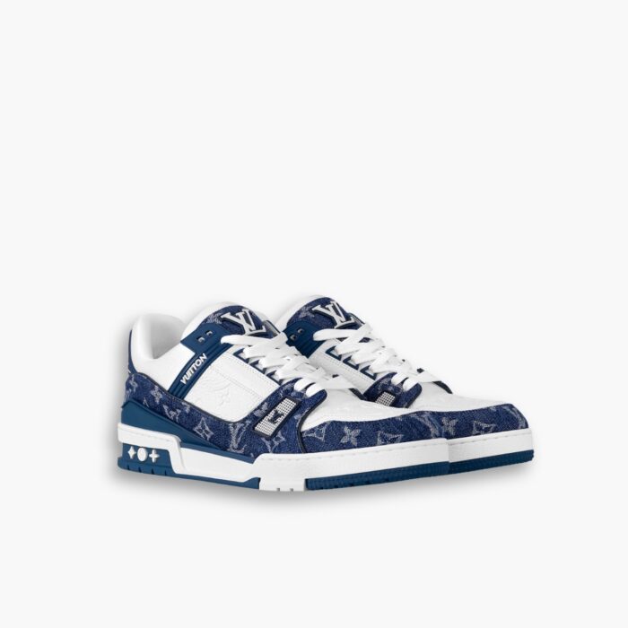 Louis Vuitton Trainer Sneakers Blue And White 1A9JGV