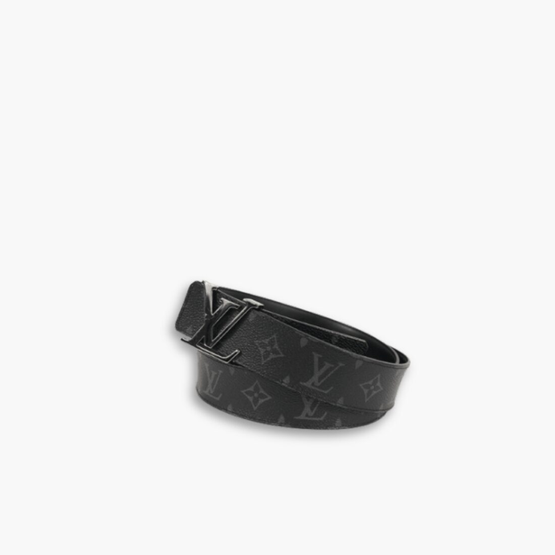 Louis Vuitton LV Initiales Reversible Belt Monogram Eclipse Silver Metal 4Cm