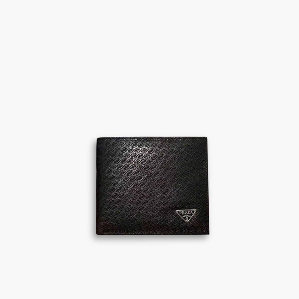 Prada Wallet With Triangle Logo Black 12 cm