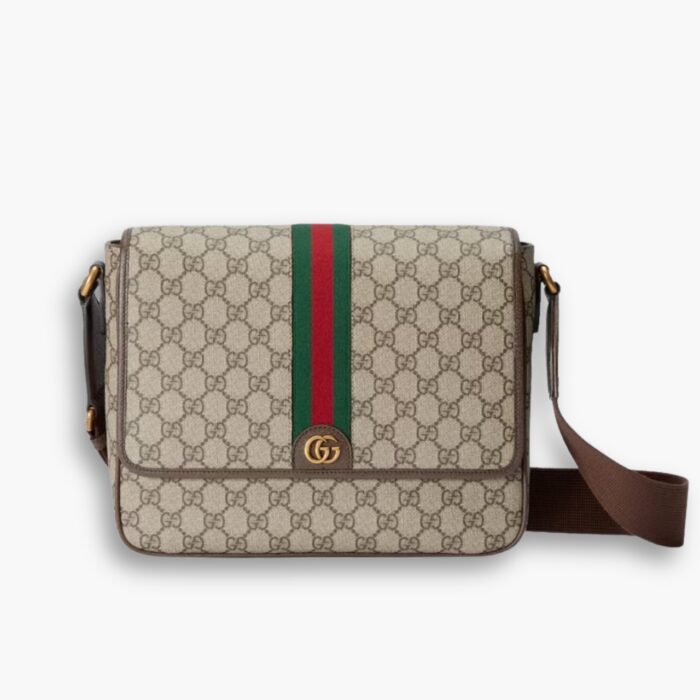 Gucci Ophidia Medium Messenger Bag Beige And Ebony 28Cm 761741 FACJQ 9741