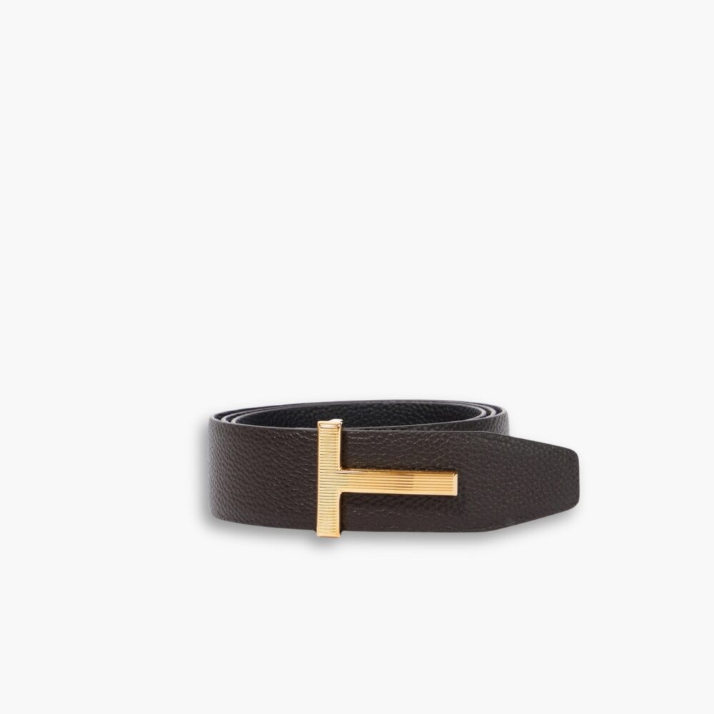 Tom Ford Reversible Full Grain Leather Belt Black 38mm