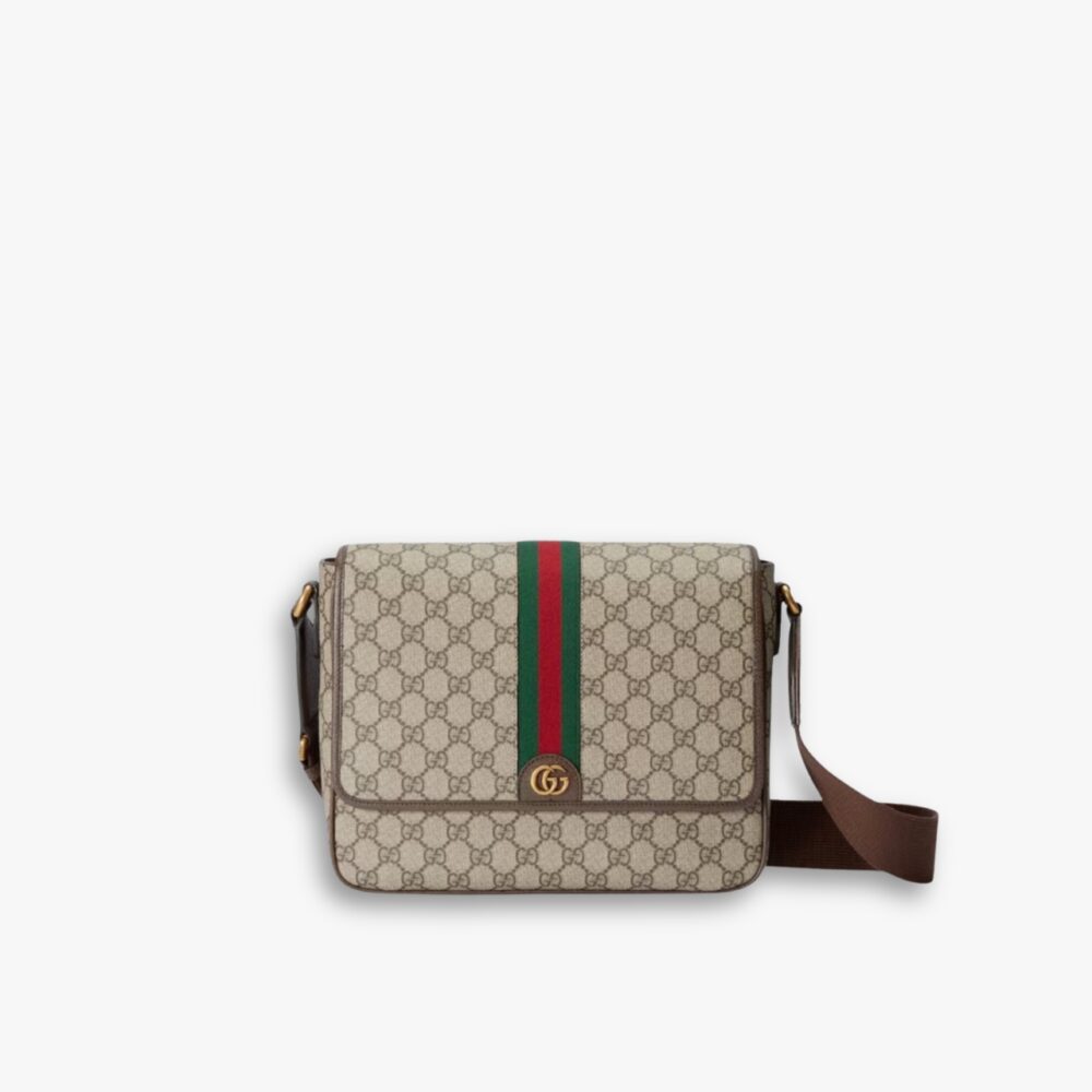 Gucci Ophidia Medium Messenger Bag Beige And Ebony 28Cm 761741 FACJQ 9741
