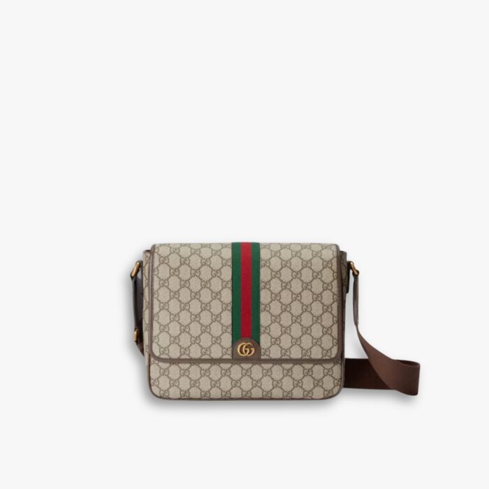 Gucci Ophidia Medium Messenger Bag Beige And Ebony 28Cm 761741 FACJQ 9741