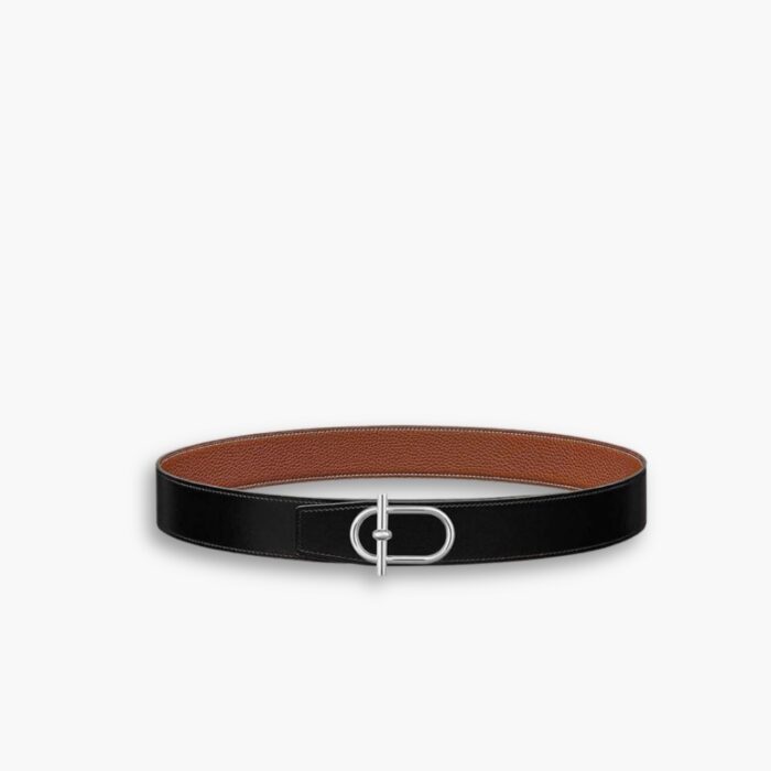 Hermes Reversible Leather Belt Dark Brown 38MM