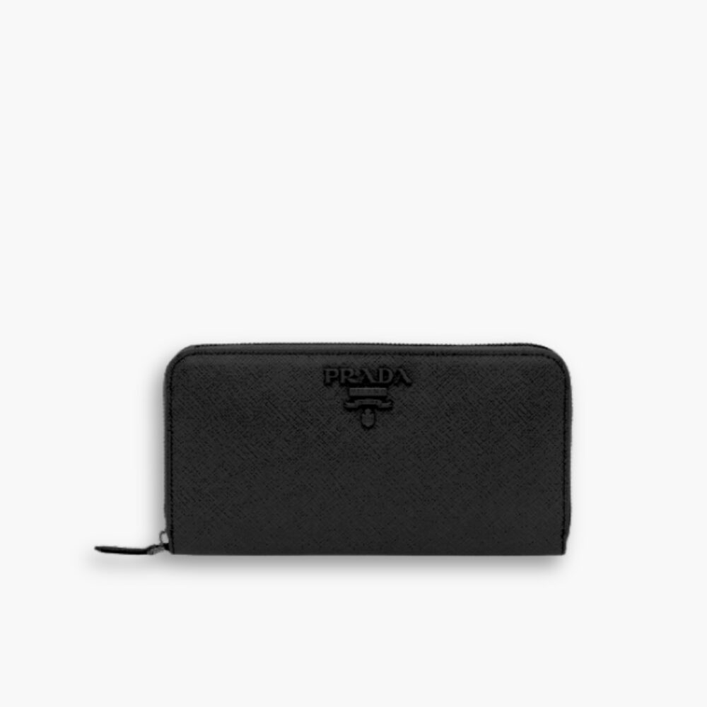 Prada Large Saffiano Wallet Full Black 19Cm 1ML506 QWA F0505