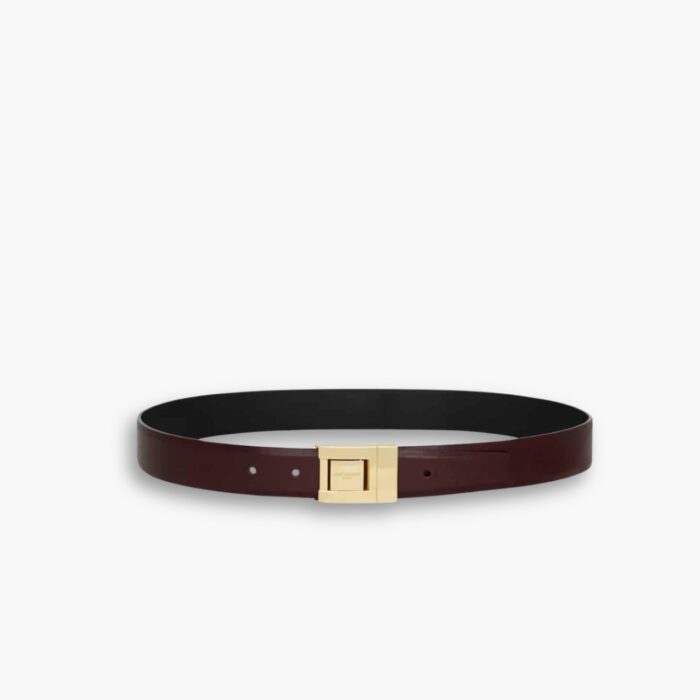Saint Laurent La 76 Belt In Smooth Leather Hot Wine 658517AADVP6195