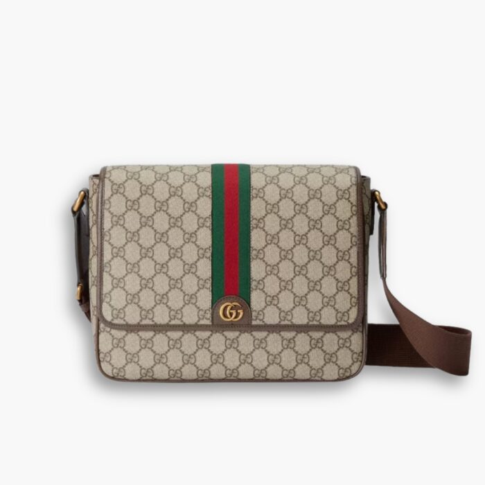 Gucci Ophidia Medium Messenger Bag Beige And Ebony 28Cm 761741 FACJQ 9741