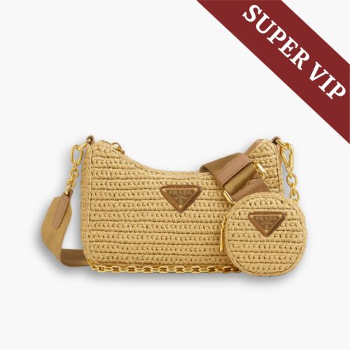 Super Vip 1:1 - Prada Re Edition 2005 Crochet Bag Natural 22Cm