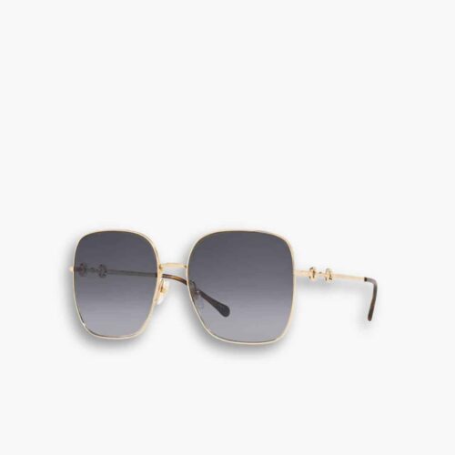 Gucci Square Frame Sunglasses Gold Metal Frame 648494 I3330 8012