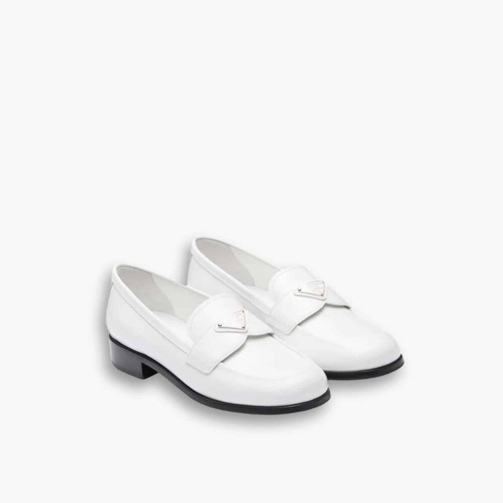 Prada Logo Plaque Loafers White 1D902M069F0009F025