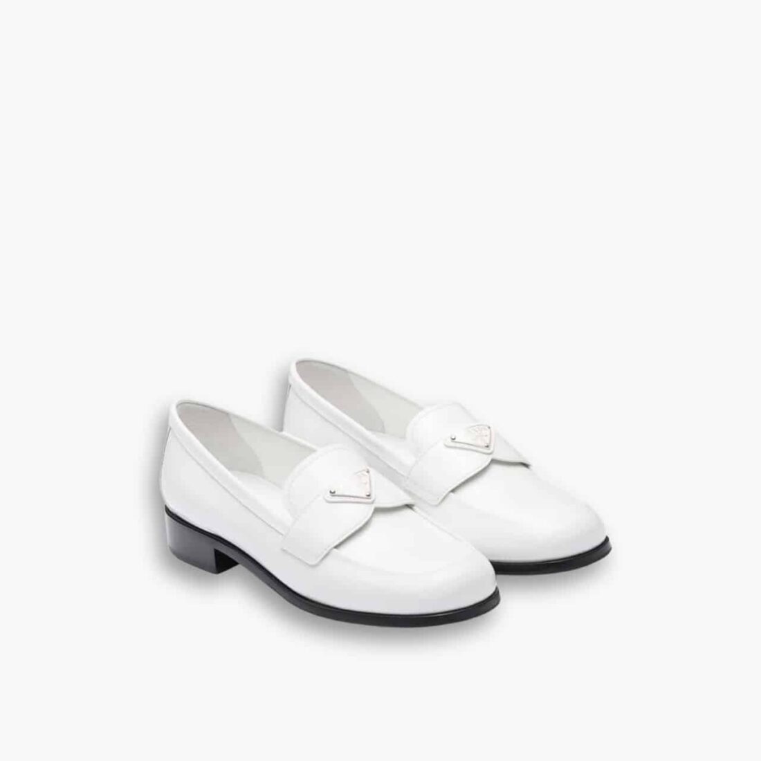 Prada Logo Plaque Loafers White 1D902M069F0009F025