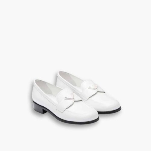 Prada Logo Plaque Loafers White 1D902M069F0009F025