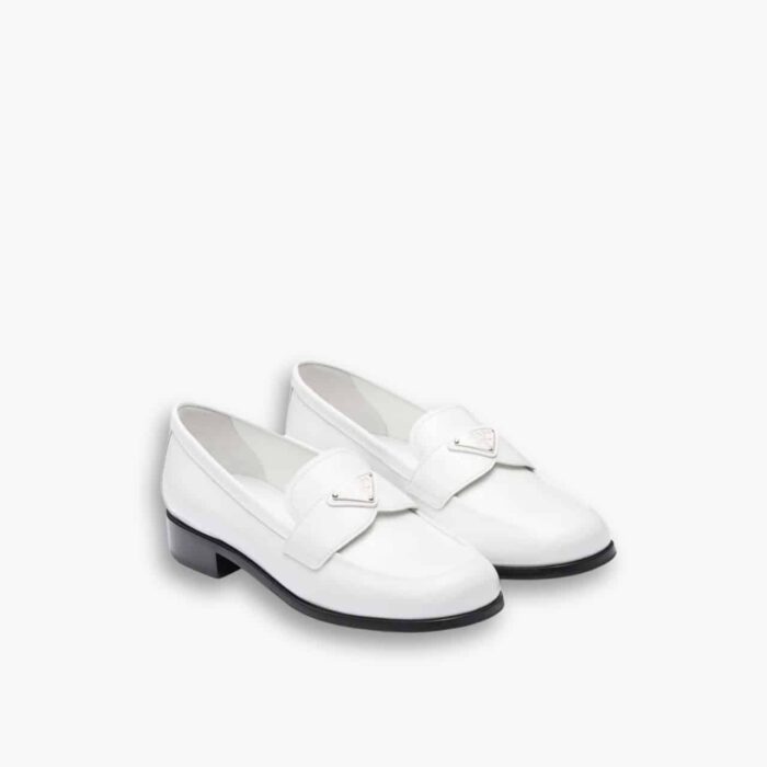Prada Logo Plaque Loafers White 1D902M069F0009F025