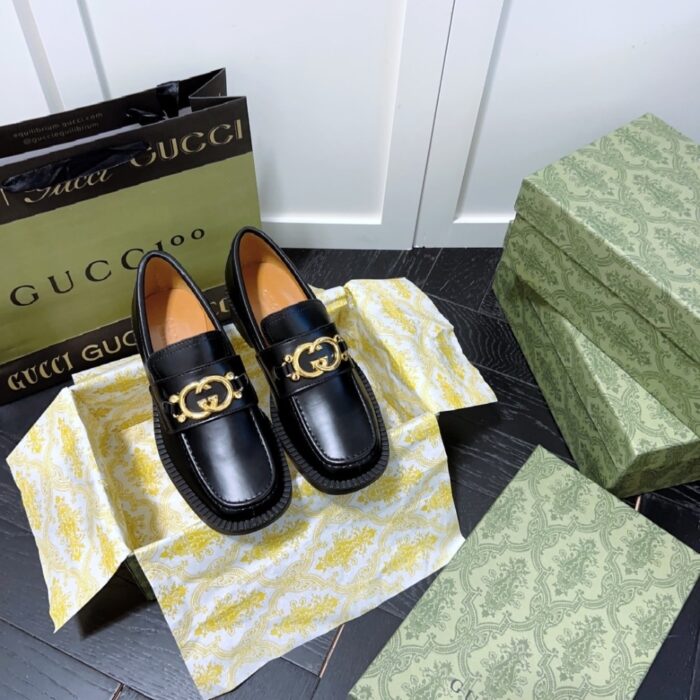 Gucci Interlocking G Loafers Black 701791 10R60 1000 - Image 5