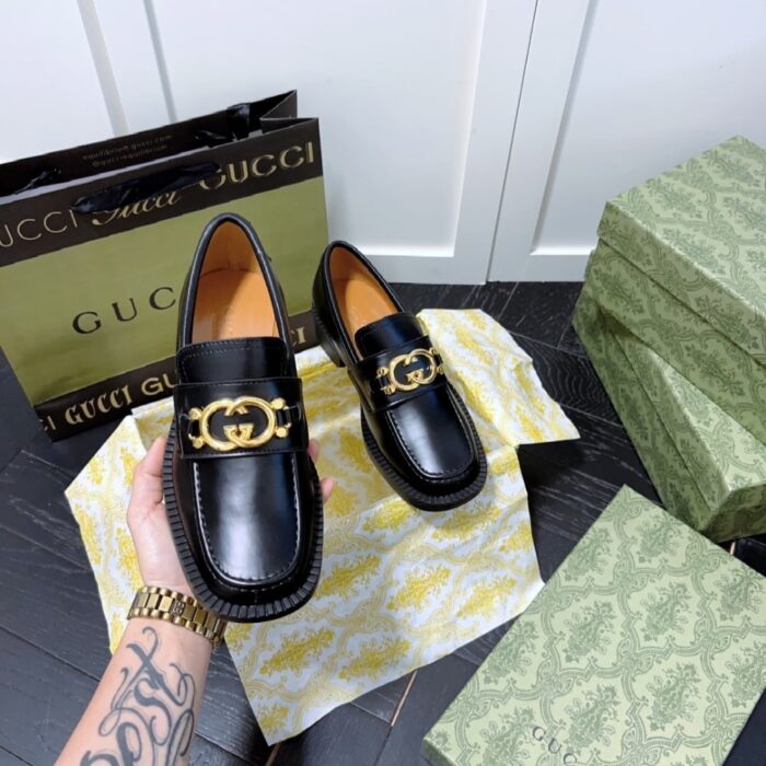 Gucci Interlocking G Loafers Black 701791 10R60 1000 - Image 6