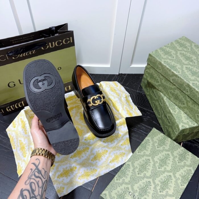 Gucci Interlocking G Loafers Black 701791 10R60 1000 - Image 7