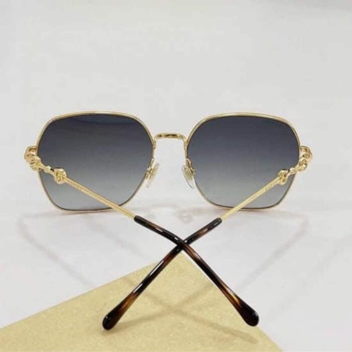 Gucci Square Frame Sunglasses Gold Metal Frame ‎648494 I3330 8012 - Image 5
