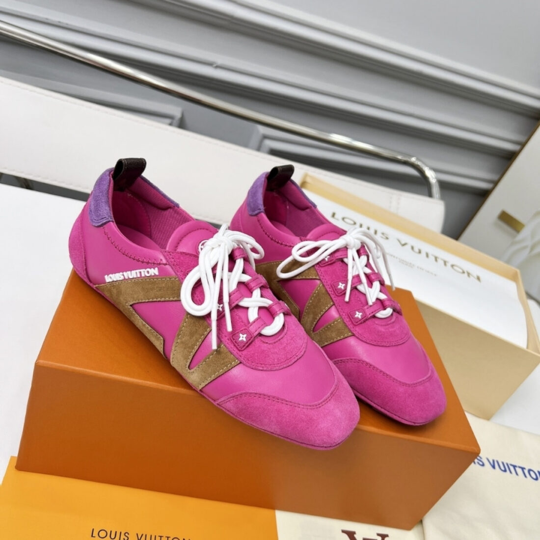 Louis Vuitton LV Sneakerina Fuchsia Pink 1AHNEE - Image 4