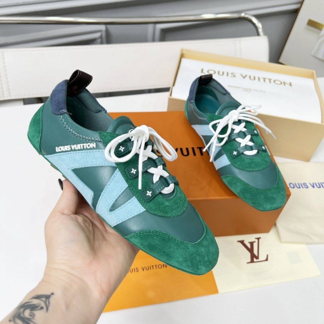 Louis Vuitton LV Sneakerina Green 1AHNDY - Image 3
