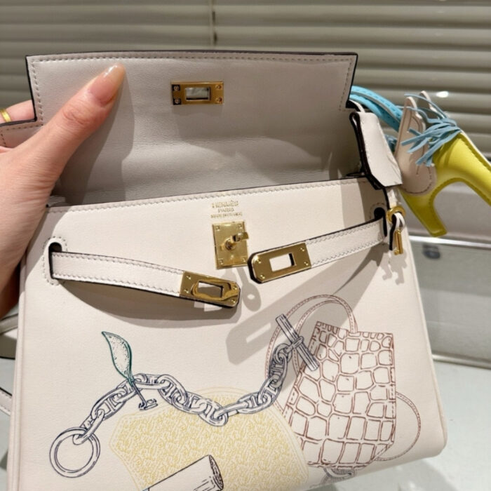 Hermès Kelly 25 Retourne In And Out Nata Swift Palladium Hardware 25Cm - Image 2
