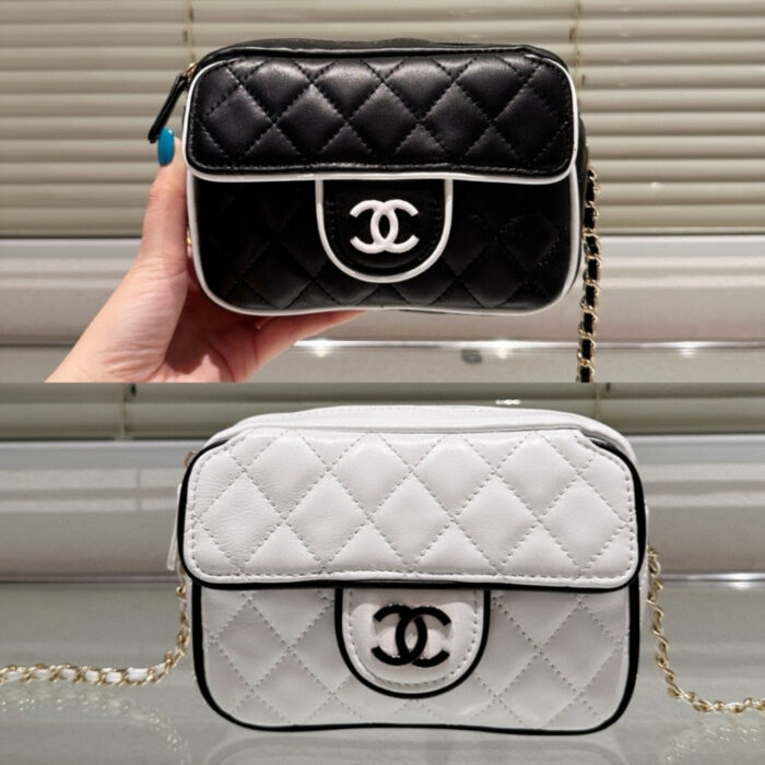 Chanel Clutch With Chain White And Black 18Cm AP4512 B19460 NAFJQ - Image 5