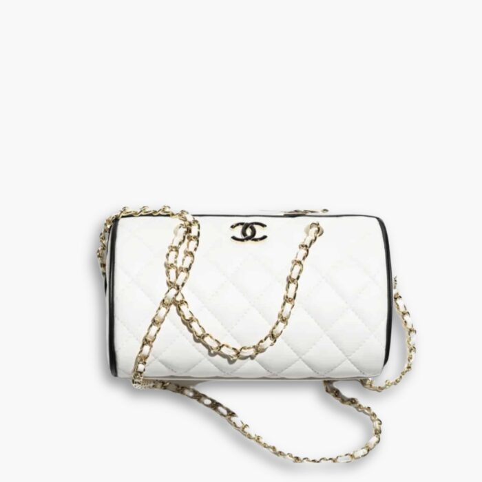 Chanel Clutch With Chain White And Black 18Cm AP4515 B19460 NAFJQ