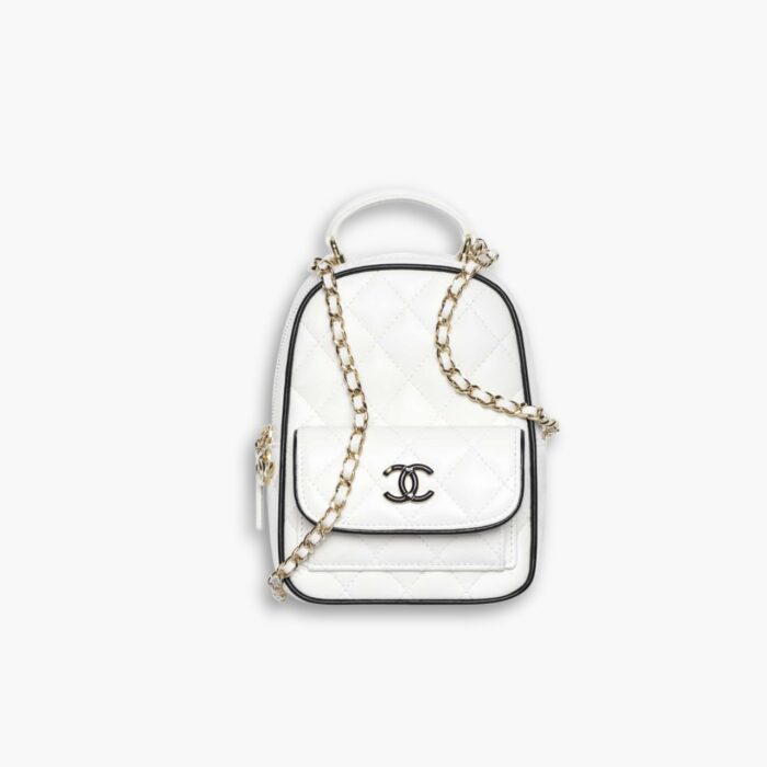 Chanel Mini Backpack White And Black 13Cm AP4514 B19460 NAFJQ