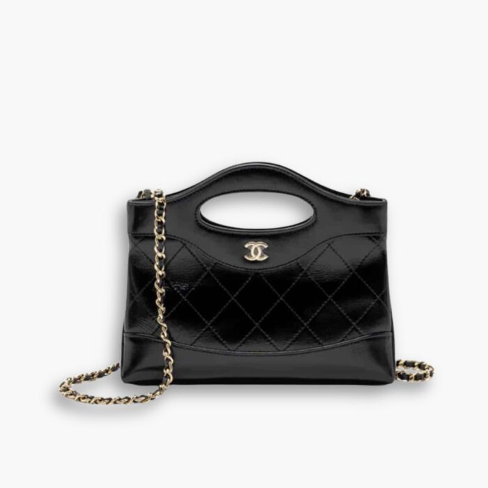 Chanel 24C Mini 31 Clutch With Chain Shiny Black 24cm