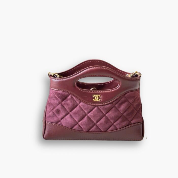 Chanel 24C Mini 31 Clutch With Chain Shiny Dark  Red 24cm