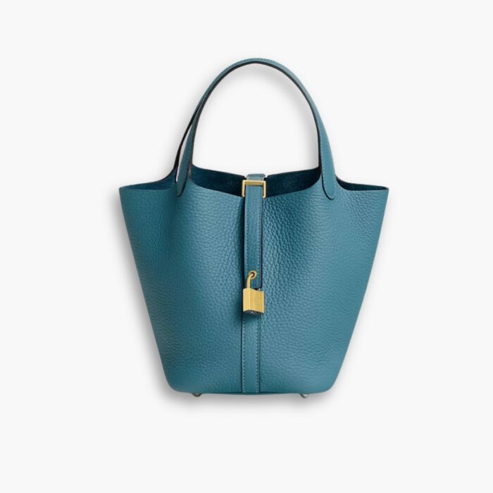 Hermes Picotin Lock 18 Bag Blue With Gold 18 cm