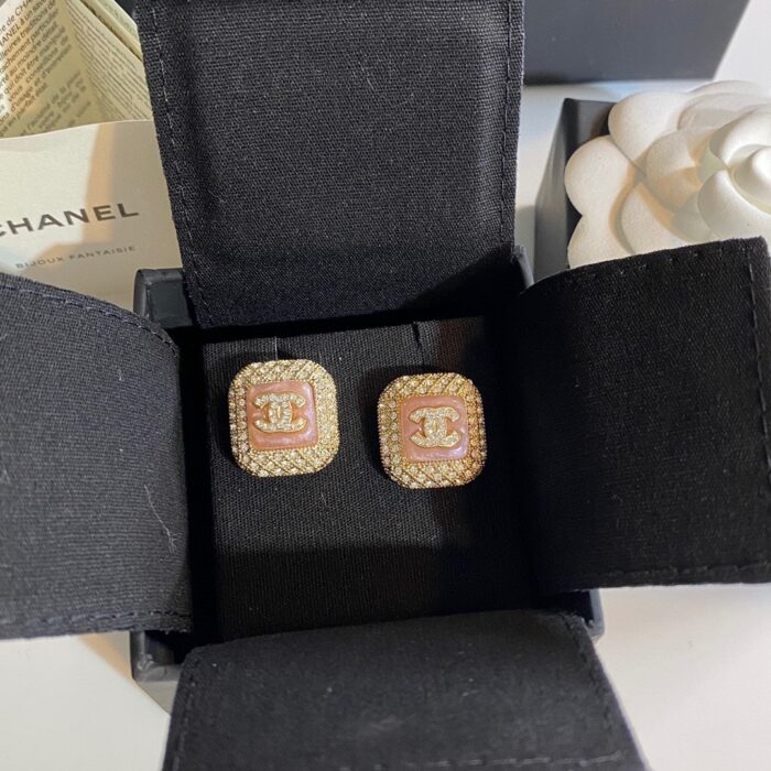 Chanel CC Earrings Pink - Image 5