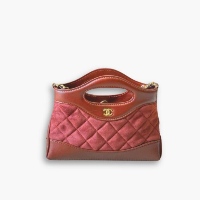 Chanel 24C Mini 31 Clutch With Chain Shiny Dark  Red 24cm