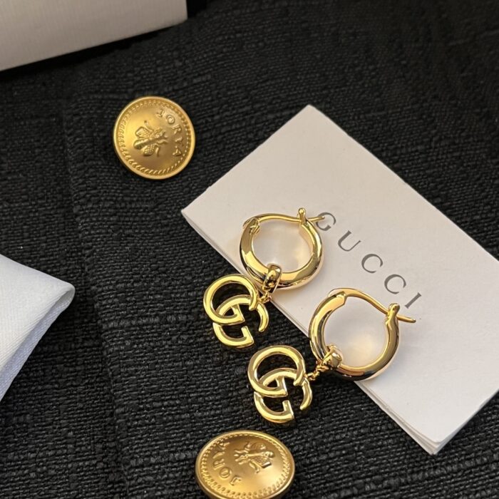 Gucci GG Running Drop Earrings Gold YBD582017001 - Image 2